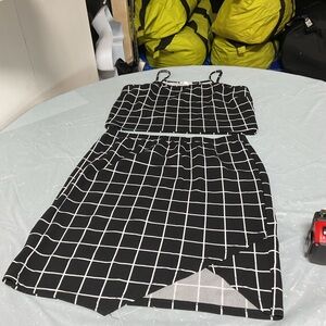 Black and White Grid Two-Piece Set